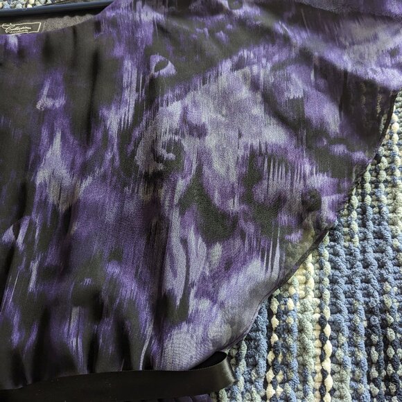 Dress Barn Purple and Black Print Top - Picture 6 of 8